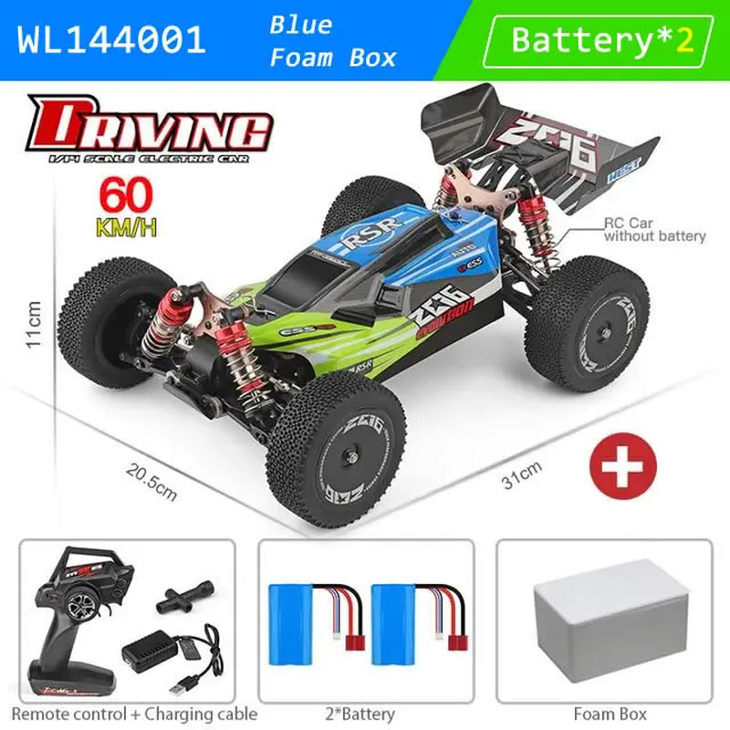 144001 1:14 RC Racing Car 65Km/H 2.4G Remote Control High Speed Off-Road Drift Shock Absorption Adult Boys Toys Kids Gift
