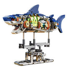 Load image into Gallery viewer, Mechanical Shark Building Set, Shark Sea Life Building Blocks Set with Display Stand and Lights, Block Gift for Kids and Adults