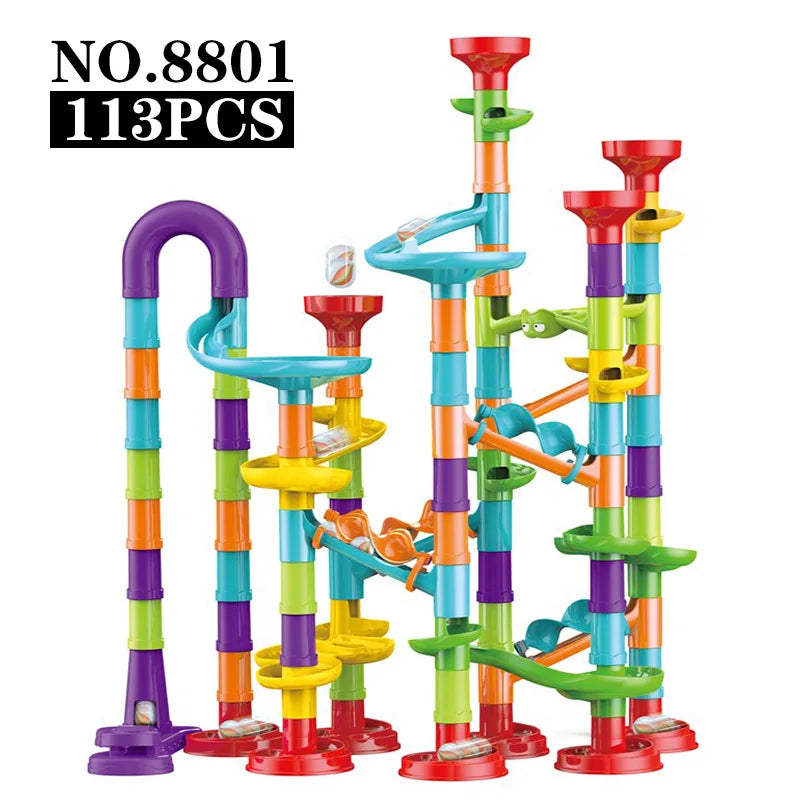 29-142PCS Marble Run Building Blocks Marbles Slide Toys for Children DIY Creativity Constructor Educational Toys Children Gift