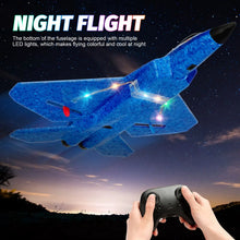 Load image into Gallery viewer, F22 Raptor RC Plane 2.4G 2CH Remote Control Flying Glider with LED Lights EPP Foam Airplane Toys for Children Gifts