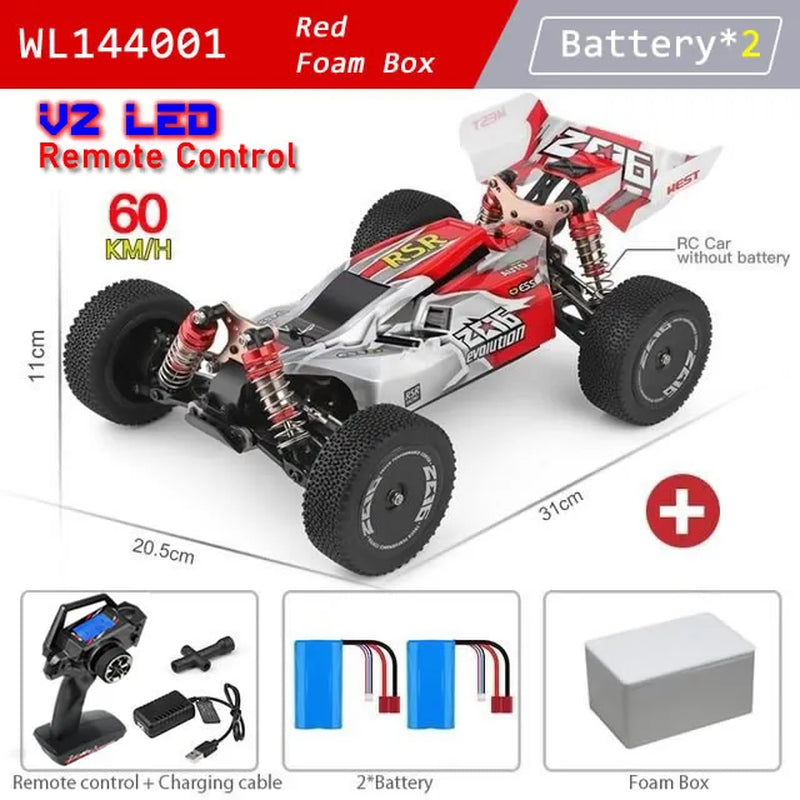 144001 1:14 RC Racing Car 65Km/H 2.4G Remote Control High Speed Off-Road Drift Shock Absorption Adult Boys Toys Kids Gift