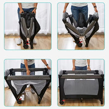 Load image into Gallery viewer, MOEYE Baby Bed Portable Baby Cribs with Diaper Table Baby Sleep Cradle Multifunctional Playpen Crib