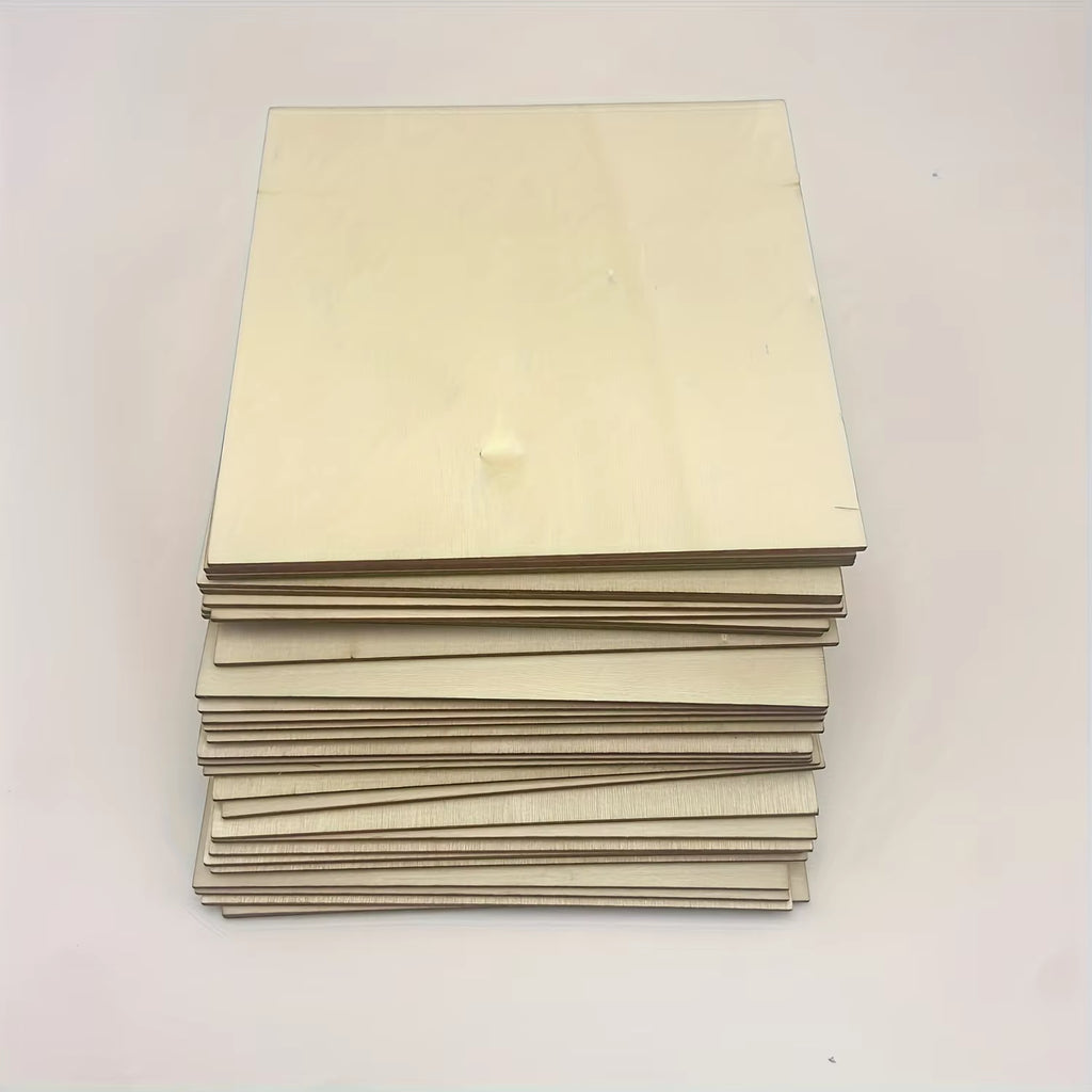 10Pcs Wood Square 4X4In Blank Wood Sheet for Crafts, Thin Unfinished Wood Squares for Wood Burning Painting Staining Wood Engrav