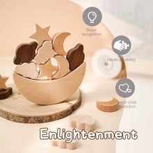 Load image into Gallery viewer, Montessori Wooden Toys for Baby Stars Moon Balance Blocks Board Games Educational Toys Children Stacking High Blocks Constructor