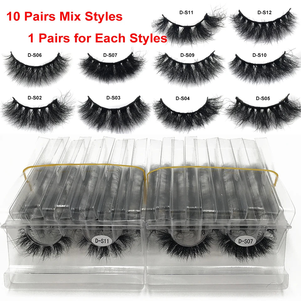 Mink Lashes Wholesale 5/10/50 Pairs Fluffy Real Mink Hair Natural Eyelashes Wholesale Short Wispy Mink Eyelashes Bulk