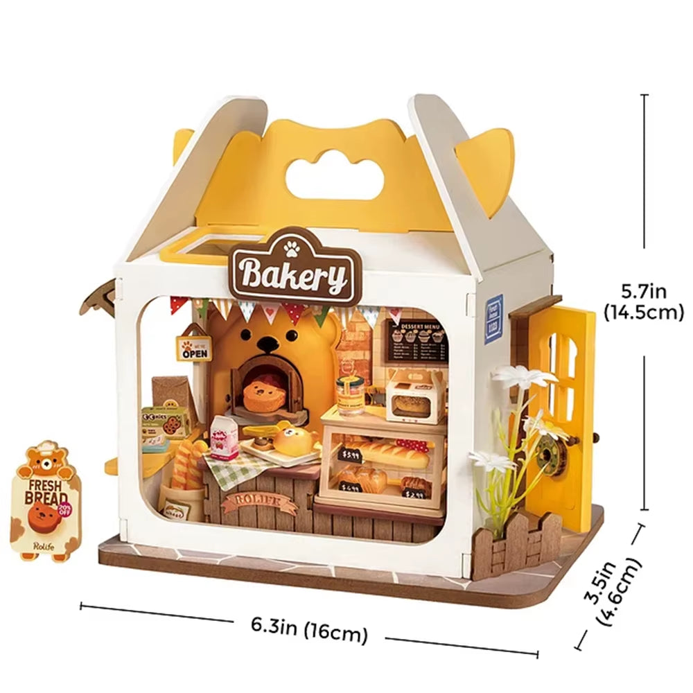 Food Box Shop Rolife Miniature Doll House DIY Miniature House Kit Diorama House Building Set with LED Room
