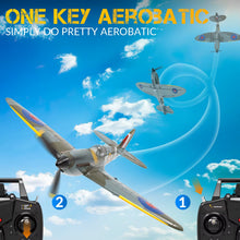 Load image into Gallery viewer, Volantex New Spitfire RC Plane EPP 400Mm Wingspan RC Fighter One Key Aerobatic 2.4G 4CH RTF Warbird Plane