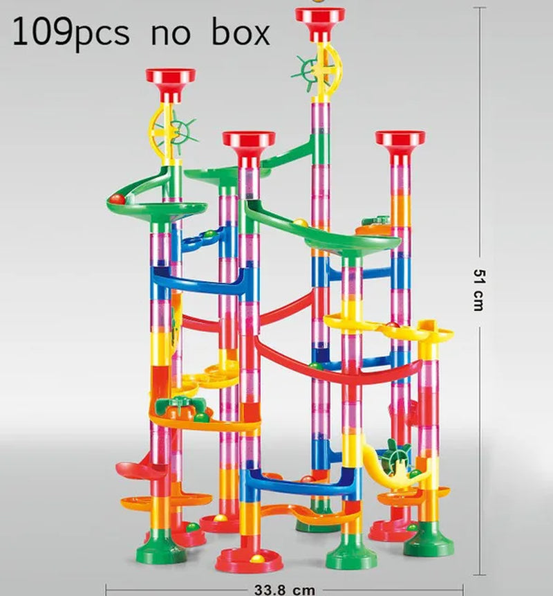29-142PCS Marble Run Building Blocks Marbles Slide Toys for Children DIY Creativity Constructor Educational Toys Children Gift