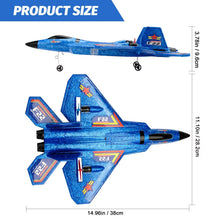 Load image into Gallery viewer, F22 Raptor RC Plane 2.4G 2CH Remote Control Flying Glider with LED Lights EPP Foam Airplane Toys for Children Gifts