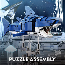 Load image into Gallery viewer, Mechanical Shark Building Set, Shark Sea Life Building Blocks Set with Display Stand and Lights, Block Gift for Kids and Adults