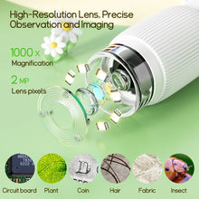 Load image into Gallery viewer, Microscope for Kids Pocket Portable 2 Inch IPS Screen 1000X Handheld Digital Microscopes with 8 Adjustable LED Lights
