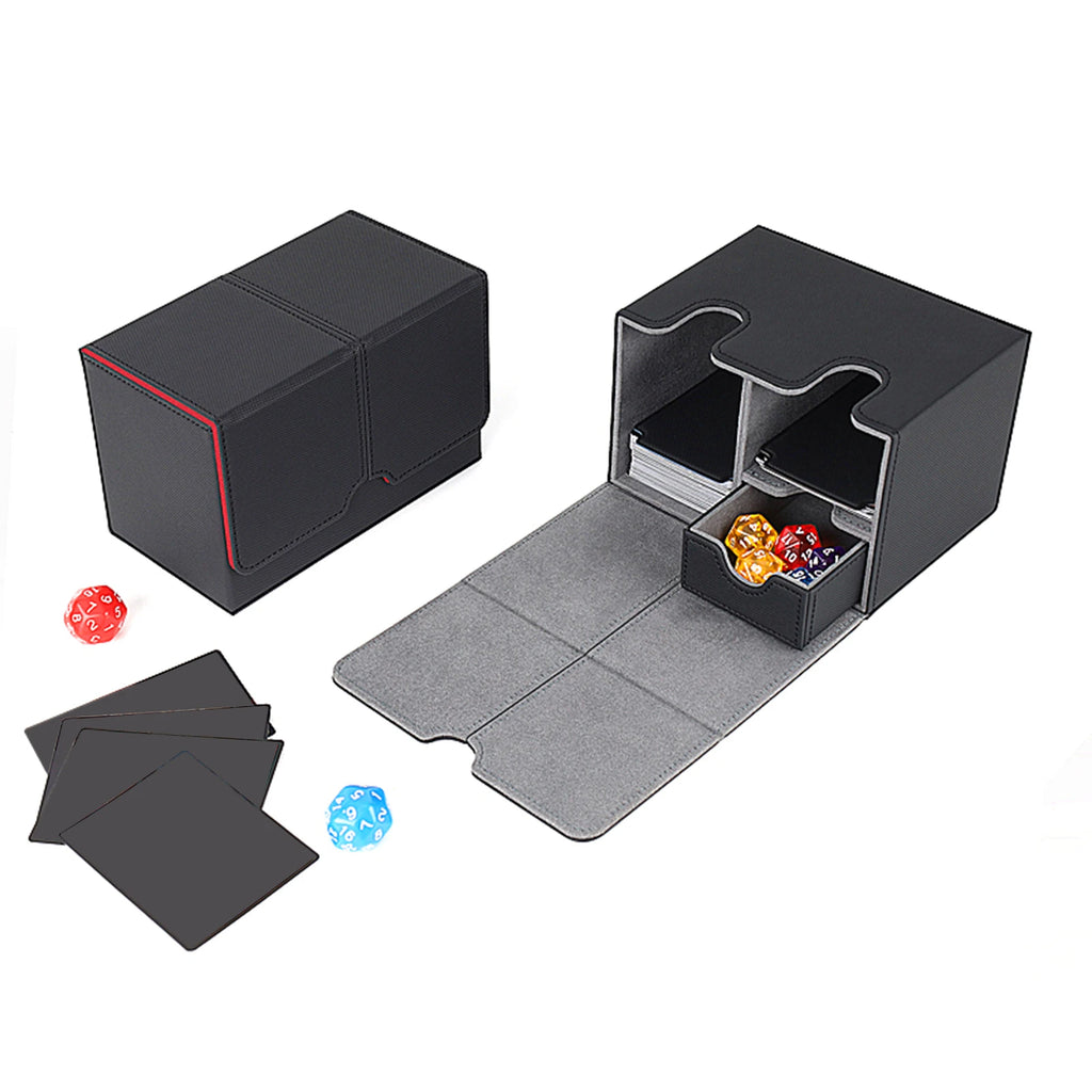 Trading Card Deck Box Holds 160 Cards Sleeved Card Storage Box Cards Organizer for Card Collectible Card Baseball Card
