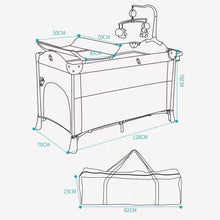 Load image into Gallery viewer, MOEYE Baby Bed Portable Baby Cribs with Diaper Table Baby Sleep Cradle Multifunctional Playpen Crib