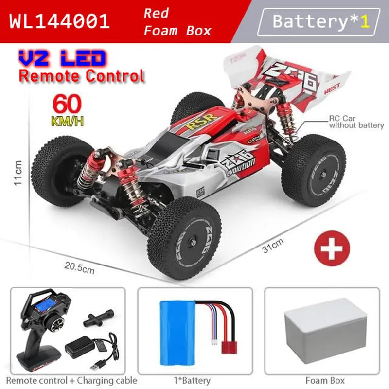 144001 1:14 RC Racing Car 65Km/H 2.4G Remote Control High Speed Off-Road Drift Shock Absorption Adult Boys Toys Kids Gift