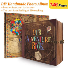 Load image into Gallery viewer, Our Adventure Book 146 Page Album Retro Style Travel Diary DIY Handmade Photo Album Scrapbook Retro Kraft Journal Children Gift