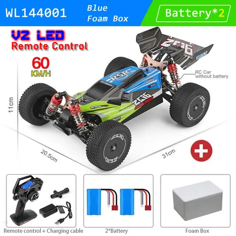 144001 1:14 RC Racing Car 65Km/H 2.4G Remote Control High Speed Off-Road Drift Shock Absorption Adult Boys Toys Kids Gift