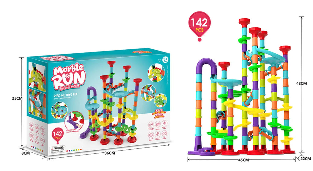 29-142PCS Marble Run Building Blocks Marbles Slide Toys for Children DIY Creativity Constructor Educational Toys Children Gift