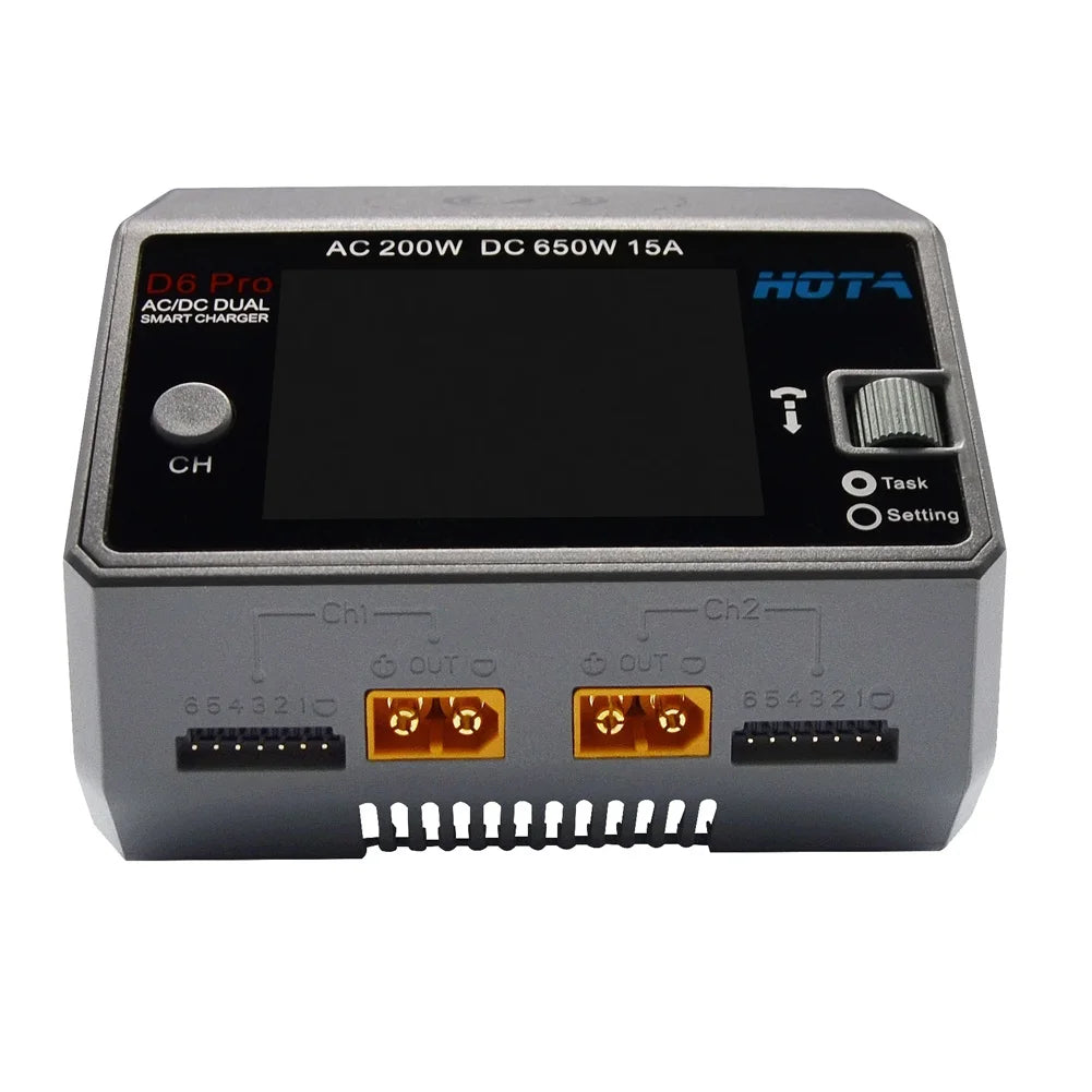 HOTA D6 Pro Grey AC 200W DC 2X325W /15A Channel Smart Battery Charger Discharger Lipo Charger for Rc Drone Spare Parts