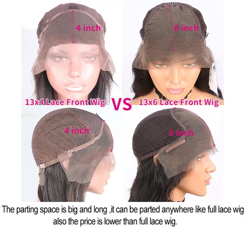 HD Transparent 13X6 Lace Front Human Hair Wigs for Women Pre Plucked Raw Indian Bone Straight Lace Frontal Human Hair Wigs