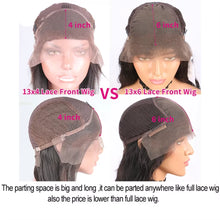 Load image into Gallery viewer, HD Transparent 13X6 Lace Front Human Hair Wigs for Women Pre Plucked Raw Indian Bone Straight Lace Frontal Human Hair Wigs