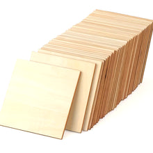 Load image into Gallery viewer, 10Pcs Wood Square 4X4In Blank Wood Sheet for Crafts, Thin Unfinished Wood Squares for Wood Burning Painting Staining Wood Engrav