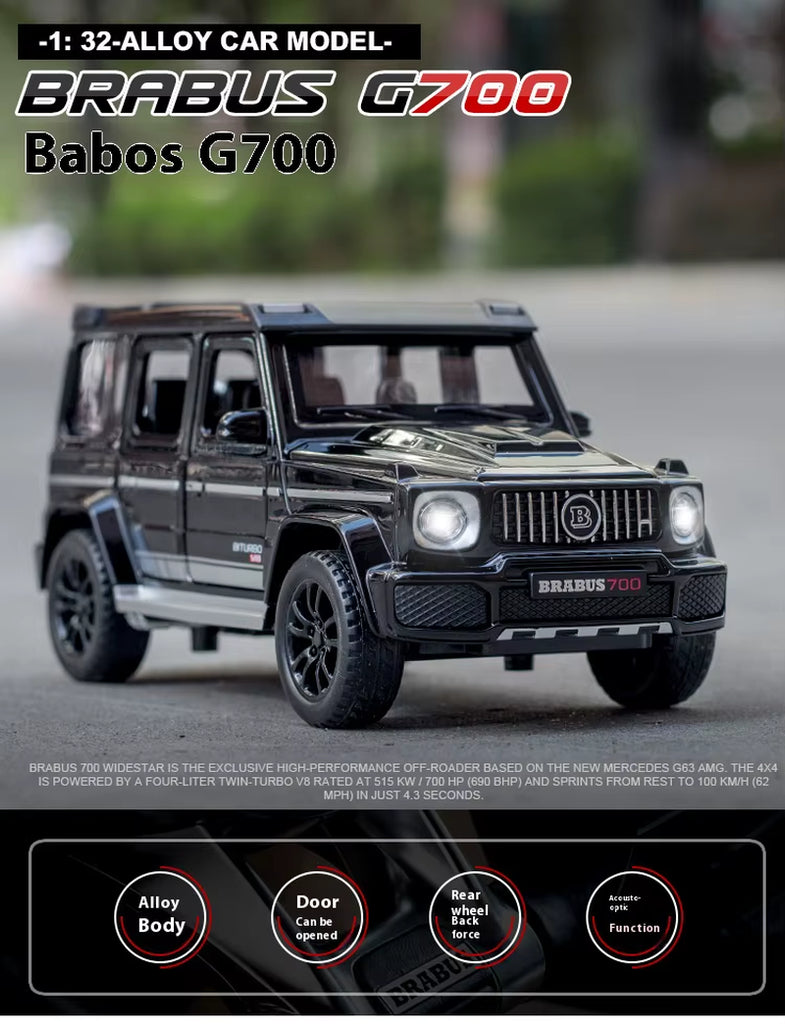 1/32 G700 Alloy Car Model Simulation Toy Diecast Vehicles Off-Road SUV with Sound N Light Collectible Kids' Gift 1/32 G700 Alloy