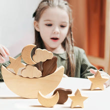 Load image into Gallery viewer, Montessori Wooden Toys for Baby Stars Moon Balance Blocks Board Games Educational Toys Children Stacking High Blocks Constructor