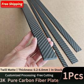 1Pcs 3K Carbon Fiber Sheet Thickness 0.2-6Mm High Strength Carbon Fiber Board Carbon Strip Carbon Flat Strip Can Be Customized