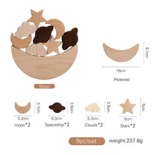 Load image into Gallery viewer, Montessori Wooden Toys for Baby Stars Moon Balance Blocks Board Games Educational Toys Children Stacking High Blocks Constructor