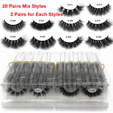Load image into Gallery viewer, Mink Lashes Wholesale 5/10/50 Pairs Fluffy Real Mink Hair Natural Eyelashes Wholesale Short Wispy Mink Eyelashes Bulk
