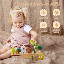 Load image into Gallery viewer, Montessori Sensory Toys Stacking Toys for Baby Forest Houses Replica Wooden Forest Blocks Early Childhood Education Game Gift