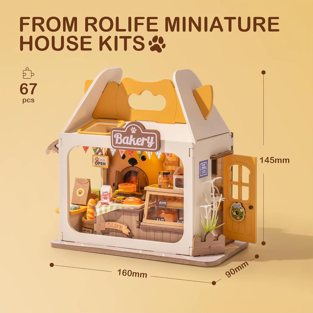 Food Box Shop Rolife Miniature Doll House DIY Miniature House Kit Diorama House Building Set with LED Room