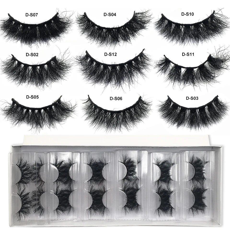 Mink Lashes Wholesale 5/10/50 Pairs Fluffy Real Mink Hair Natural Eyelashes Wholesale Short Wispy Mink Eyelashes Bulk