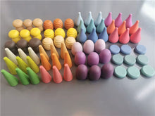 Load image into Gallery viewer, Children Rainbow Wood Blocks Loose Parts Toy Mushrooms Montessori Wooden Droplets Jigsaw