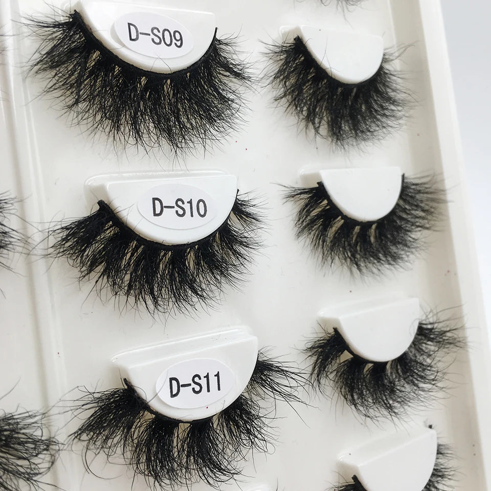 Mink Lashes Wholesale 5/10/50 Pairs Fluffy Real Mink Hair Natural Eyelashes Wholesale Short Wispy Mink Eyelashes Bulk