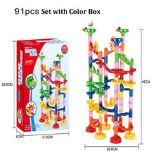 Load image into Gallery viewer, 29-142PCS Marble Run Building Blocks Marbles Slide Toys for Children DIY Creativity Constructor Educational Toys Children Gift