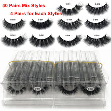 Load image into Gallery viewer, Mink Lashes Wholesale 5/10/50 Pairs Fluffy Real Mink Hair Natural Eyelashes Wholesale Short Wispy Mink Eyelashes Bulk