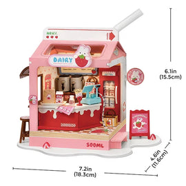 Food Box Shop Rolife Miniature Doll House DIY Miniature House Kit Diorama House Building Set with LED Room