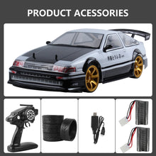 Load image into Gallery viewer, EBORUI RC Car 1:10 4WD AE86 RC Sport Racing Drift Car 70Km/H High Speed Remote Control Car + Extra Drift Tires Drift Car RTR