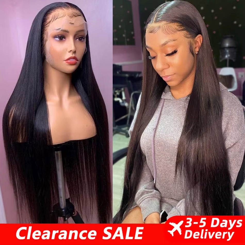 HD Transparent 13X6 Lace Front Human Hair Wigs for Women Pre Plucked Raw Indian Bone Straight Lace Frontal Human Hair Wigs
