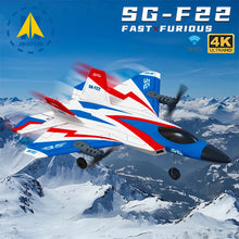 Load image into Gallery viewer, F22 RC Foam Plane 4 Channels 6G Auto Stabilization with 4K Camera Stunt Remote Control Airplanes Aircraft Toys for Children